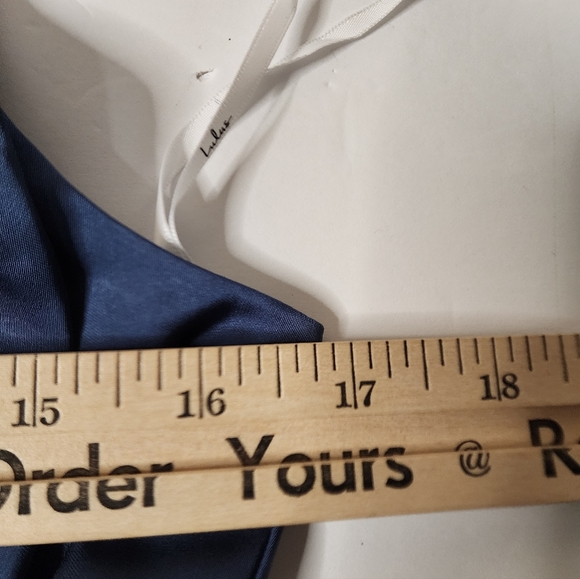 Lulus Dress Womens Small Slate Blue Distinctive Charm Satin Asymmetrical Maxi - Picture 8 of 11